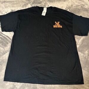 Buck Wear Black T Shirt Deer Graphic Heavy Cotton Men's Size 2XL